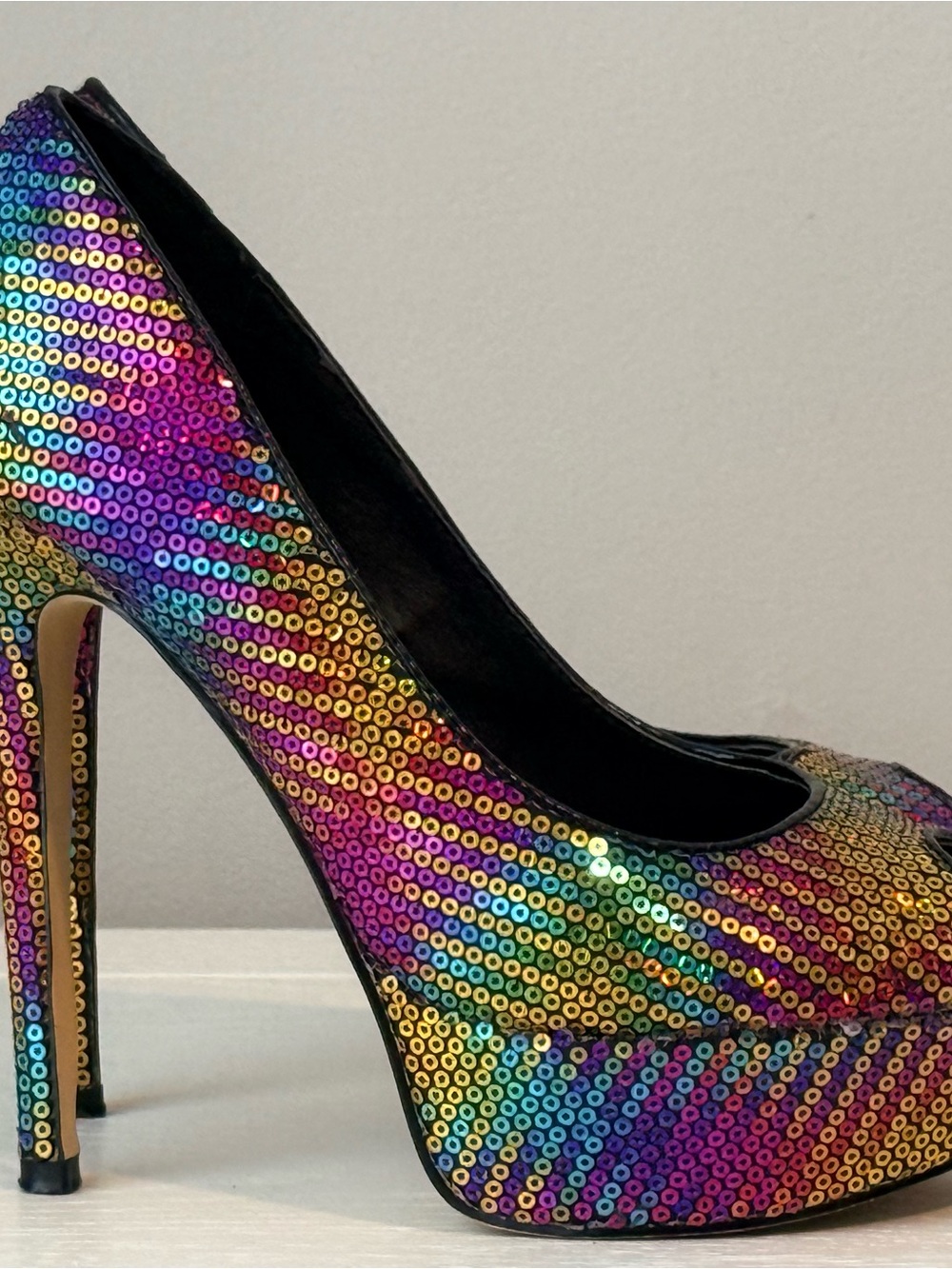 Aldo Multicolor Sequin Platform High Heels